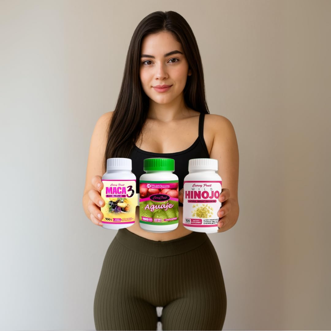 Bigger Bum, Bust & Hips – Aguaje + Maca 3 + Wild Hinojo Capsules – Natural Curve Shaping Supplement – 3 Bottles / One Month Supply - görsel 9