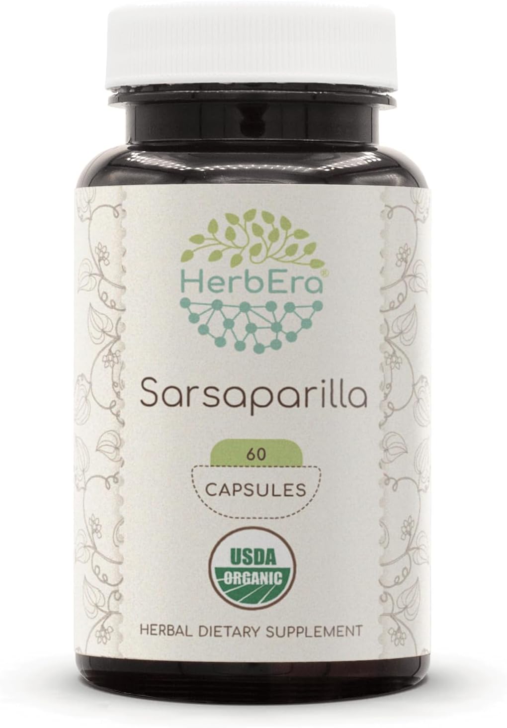 Sarsaparilla Organic 120 Capsules | Natural Herbal Supplement | Certified Organic Vegetarian Capsules with Organic Sarsaparilla (Hemidesmus indicus) Dried Root (120 Capsules) - görsel 5