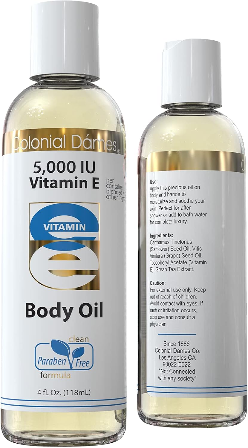 Colonial Dames 5,000 IU Vitamin E Oil Blend Skin Therapy Oil for Whole Body Vitamin E Body Oil for Hydrated Healthy Skin - görsel 9