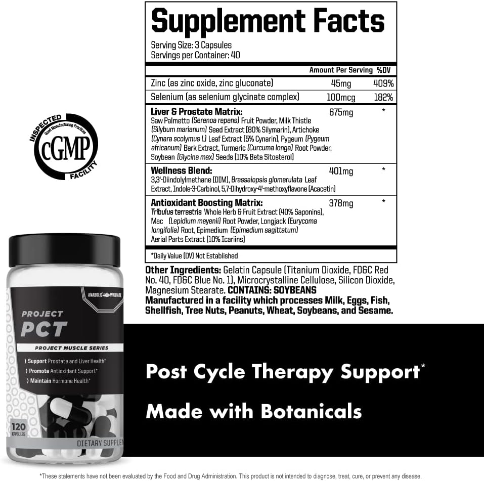 Anabolic Warfare Project PCT - Post-Workout Recovery & Hormone Support - 120 Capsules - görsel 8