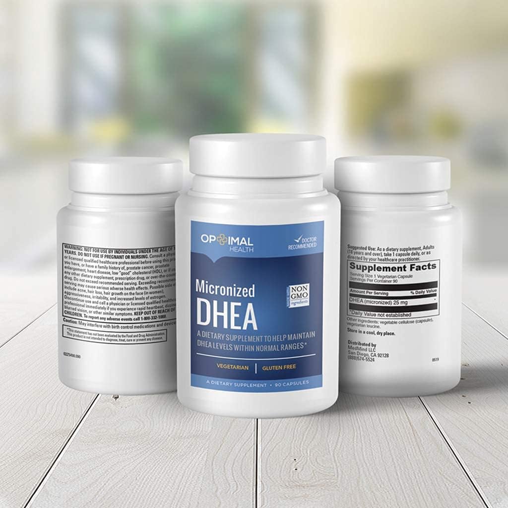 OPTIMALHEALTH Optimal DHEA (Dehydroepiandrosterone) 25mg - Micronised for Increased Absorption - Natural Hormone Balance, Healthy Ageing Support Supplement for Men and Women - görsel 6