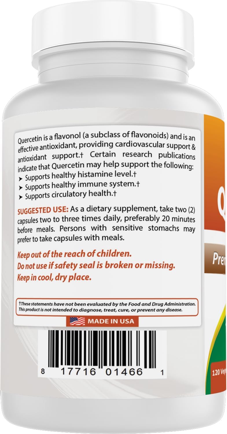 Best Naturals Quercetin 1000 mg - 120 Veggie Capsules, 3-Pack - görsel 7