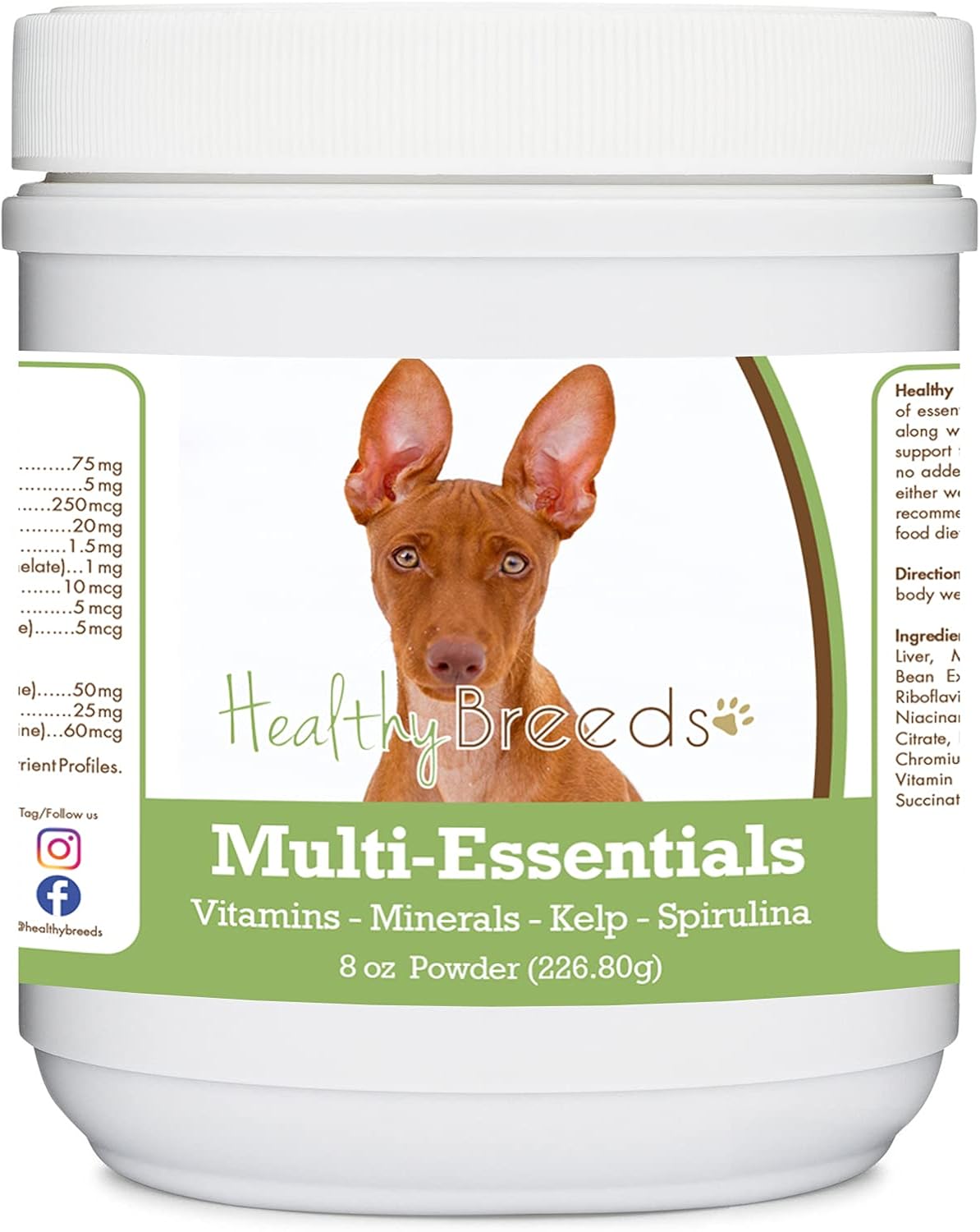 Healthy Breeds Cirneco dell'Etna Multi-Essentials Powder for Dogs – Ideal Supplement of Vitamins, Minerals & Antioxidants – 8 oz - görsel 1