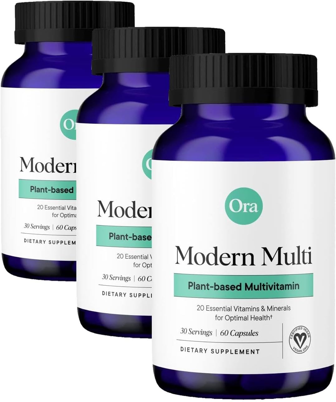 Ora Organic Plant-Based Multivitamin for Women and Men, Blue Light Protection, 60 Vegan Capsules - görsel 10