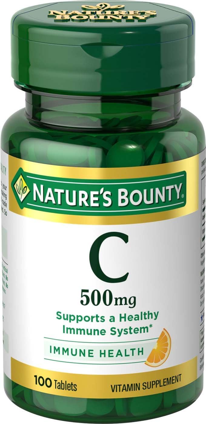 Nature's Bounty Pure Vitamin C 500 mg Tablets, 100 Count - görsel 1