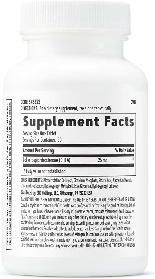 GNC DHEA 25mg | 90 Tablets - görsel 2