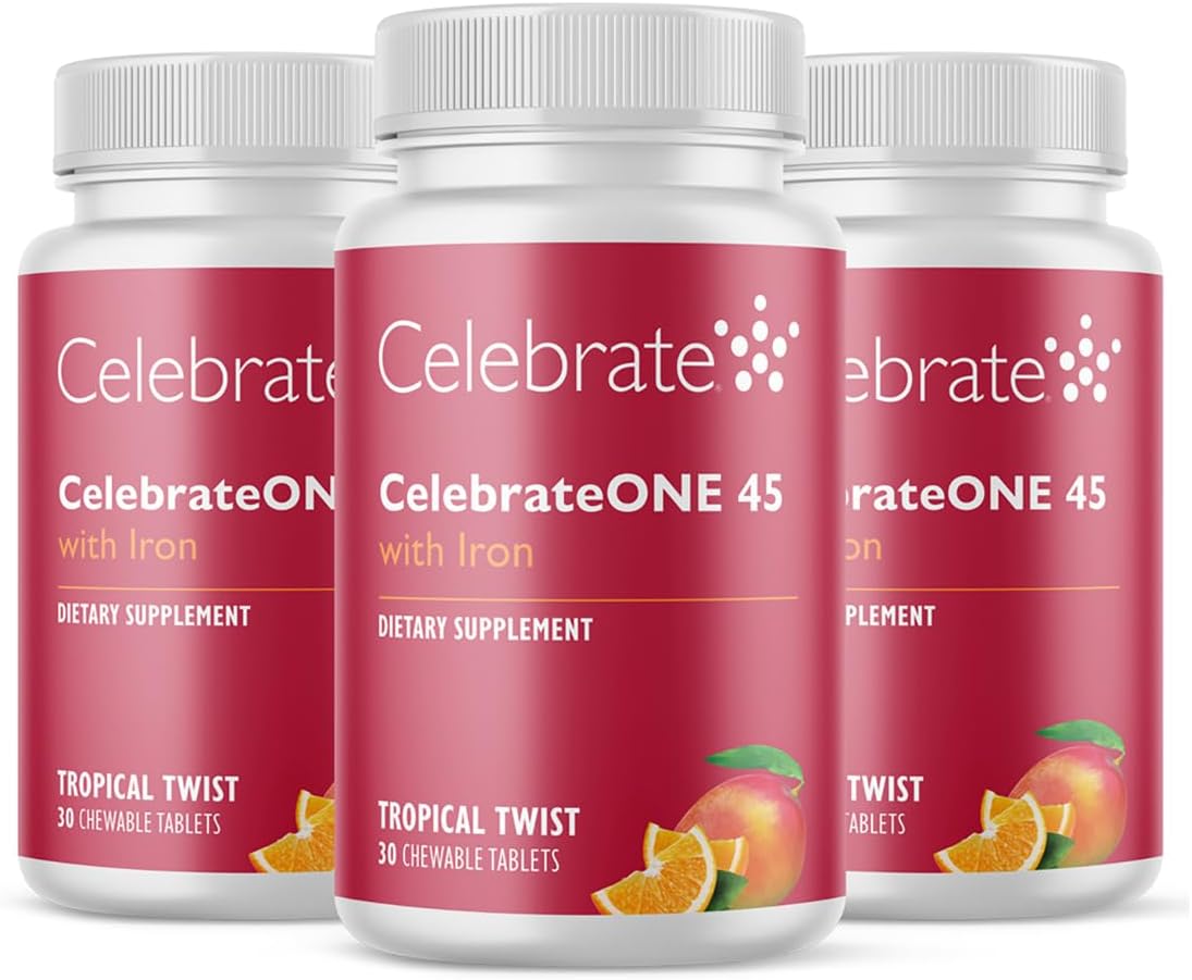 CelebrateONE 45 Bariatric Multivitamin with Iron, Once Daily Midnight Cherry Chewable – 90 Tablets (3-Month Supply) - görsel 10