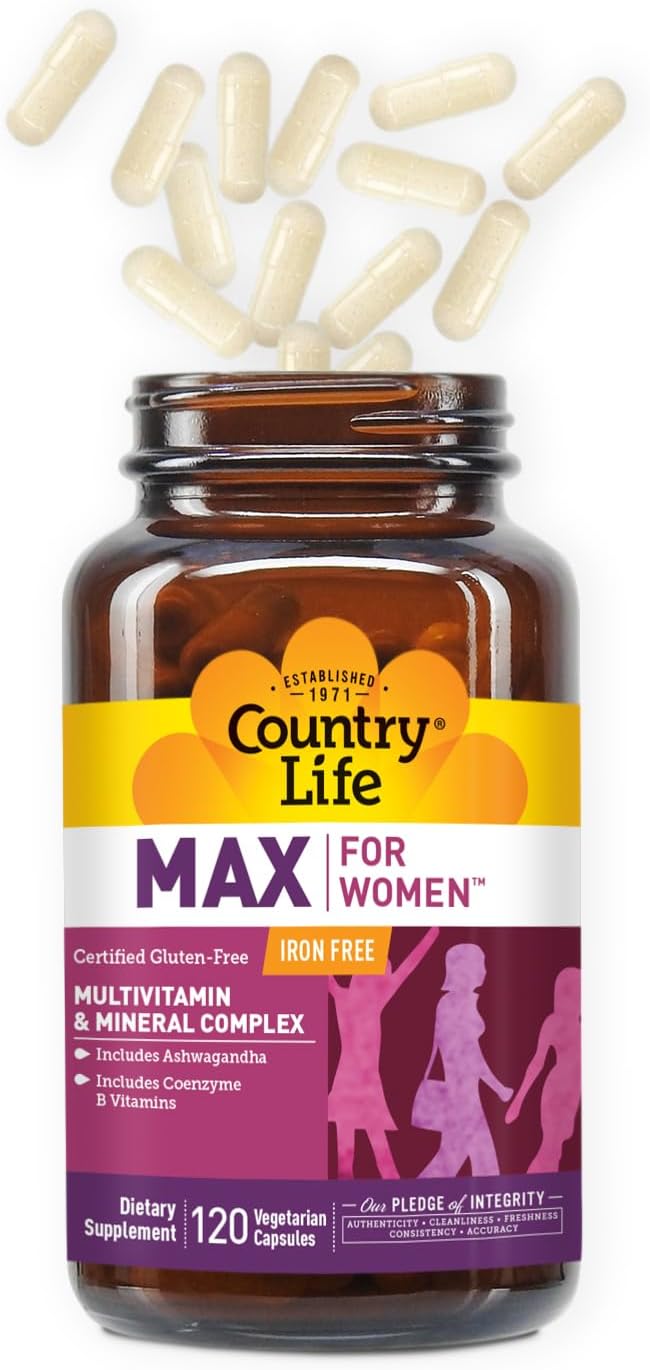 Country Life Max for Women Multivitamin and Mineral Complex, Iron-Free – 120 Vegan Capsules - görsel 6