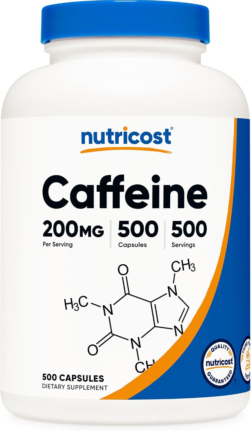 Nutricost Caffeine Pills 200mg, 120 Capsules - görsel 8