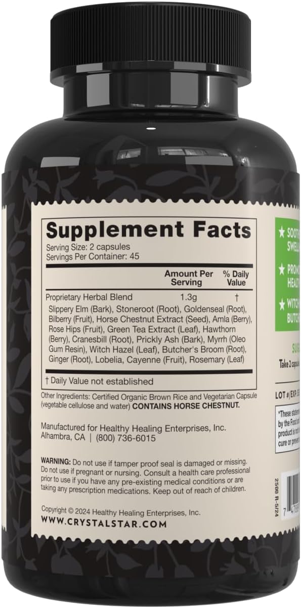Crystal Star Hemr-Ez Relief - 90 Vegetarian Capsules - görsel 3