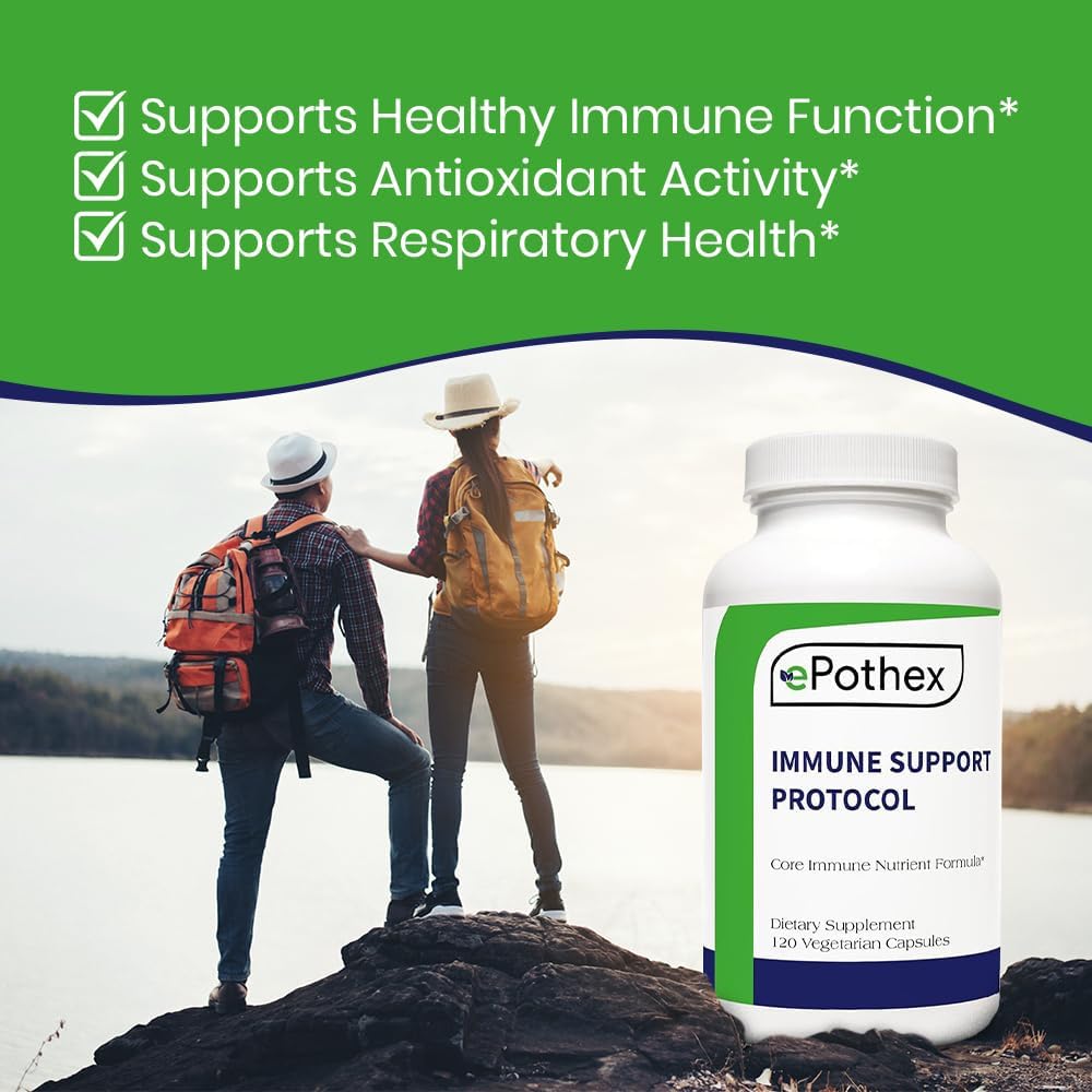EPOTHEX Immune Support Protocol – Effective Blend of Vitamin C, N-Acetyl Cysteine, Zinc, Vitamin D 2500 IU, Vitamin A, Quercetin – 120 Capsules (60-Day Supply) - görsel 5