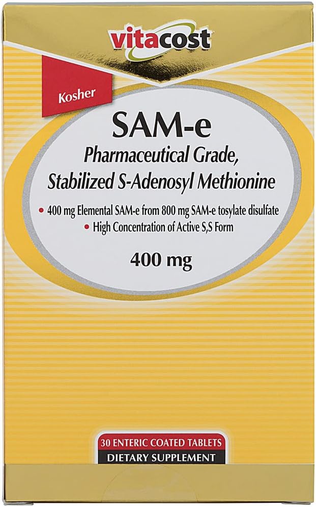 Vitacost SAM-e 400 mg Enteric Coated Tablets, 30 Count - görsel 1