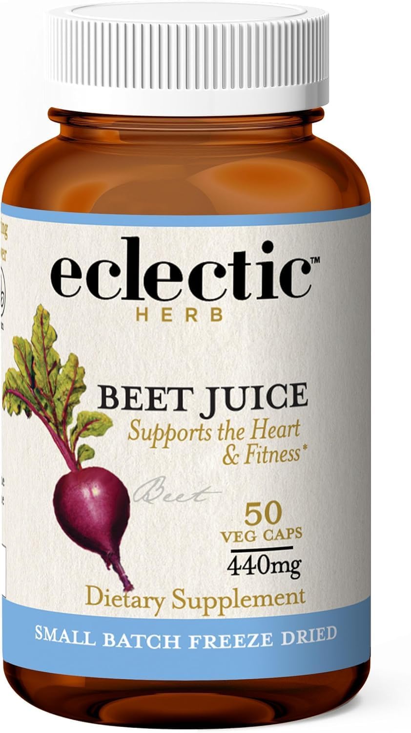Eclectic Herb Organic Beetroot Juice Capsules - Freeze-Dried Beetroot Supplement for Heart Health & Circulation (90 Capsules, 440 mg) - görsel 7