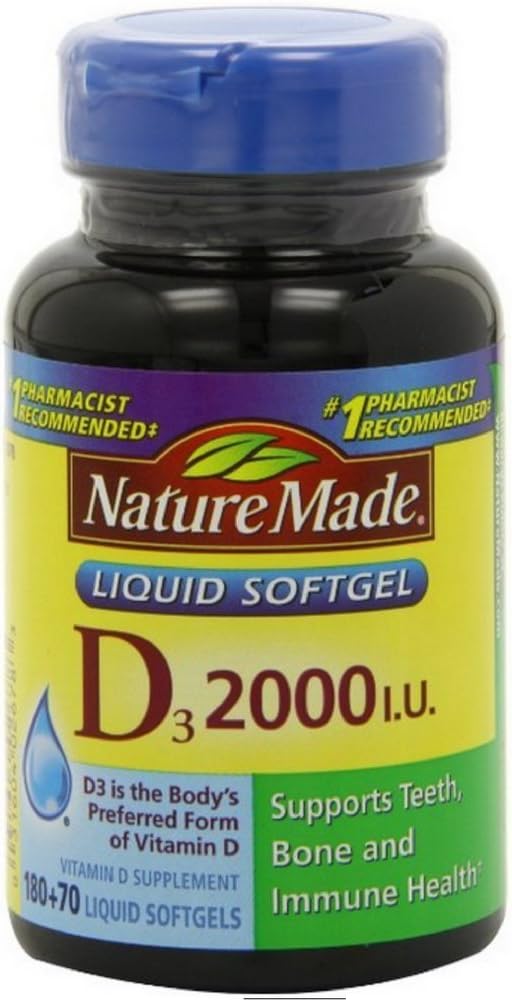 Nature Made Vitamin D3 2000 IU Liquid Soft gel capsules, 750 Capsules (3-Pack) - görsel 1