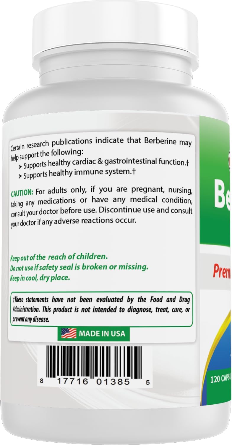 Best Naturals Berberine Plus 1000 mg, 120 Capsules (Pack of 2) - görsel 7