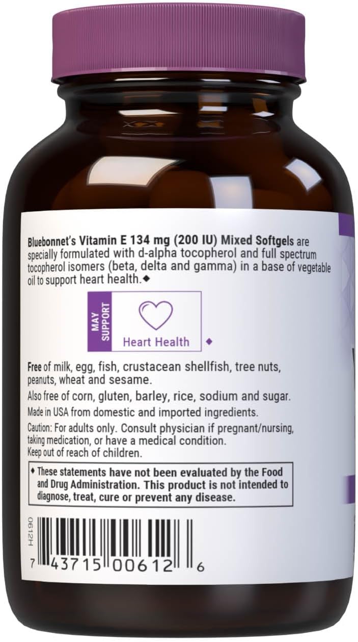 Bluebonnet Vitamin E 200 IU Mixed Softgels - 100 Count - görsel 3