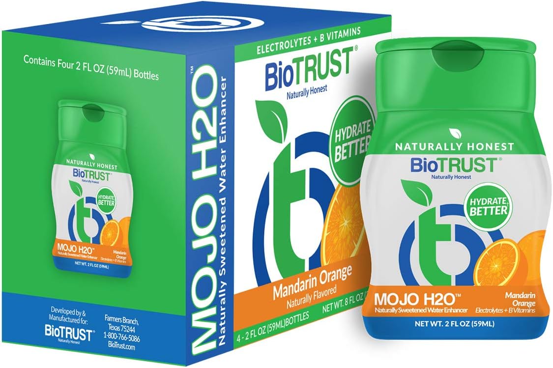 BioTrust Mojo H2O Natural Water Enhancer Drops, B Vitamins and Electrolytes, Sugar-Free, Zero Calories, Naturally Flavoured (Strawberry Watermelon, 4-Pack) - görsel 7