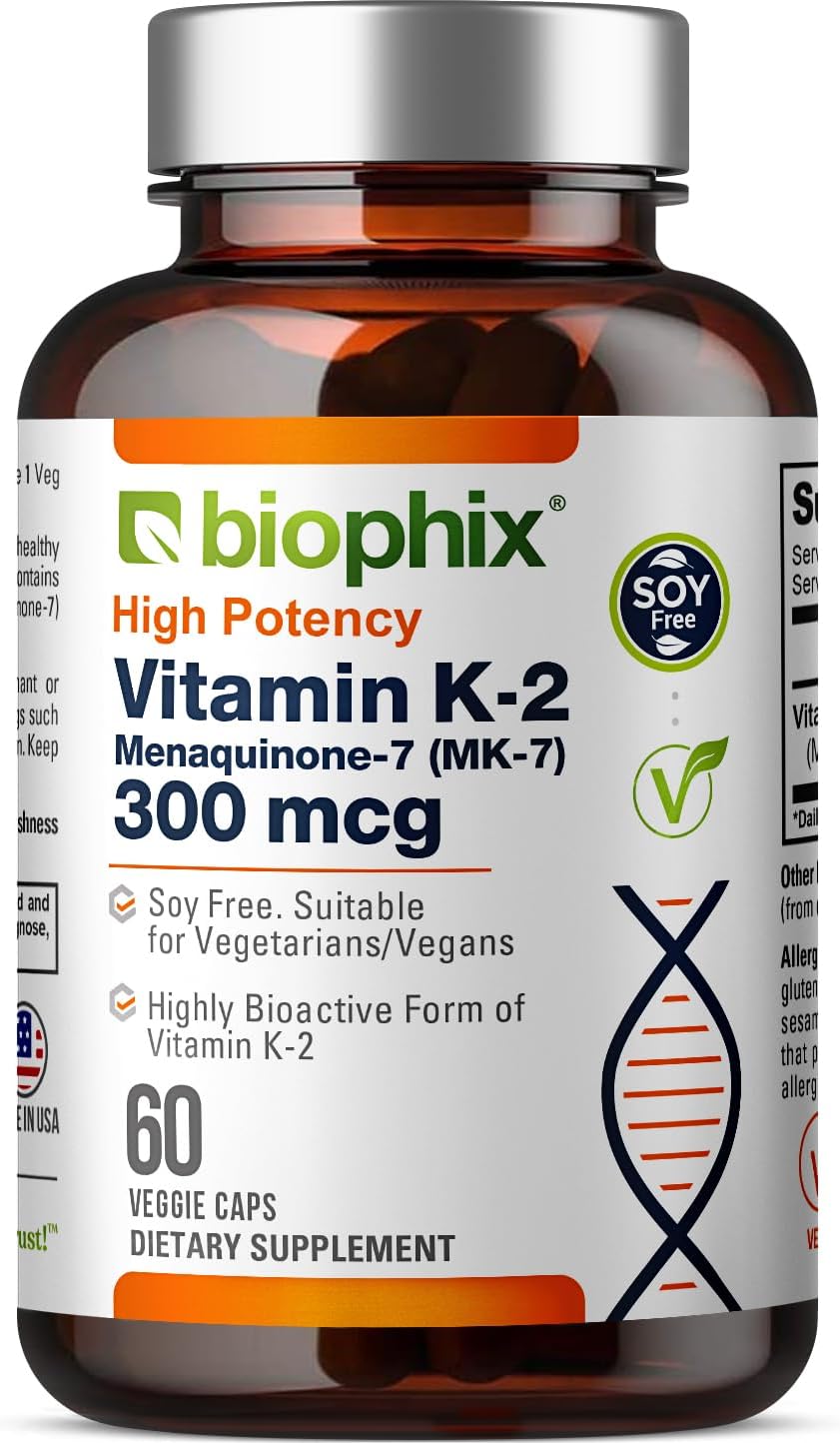 biophix Vitamin K2 MK-7 300mcg, 120 Vegan Capsules – High-Strength Supplement for Bone Strength and Immune Health - görsel 10