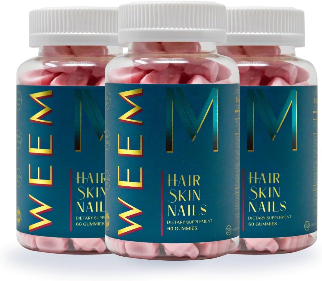 WEEM Hair, Skin and Nails Gummies - Vegan Biotin Supplements for Women and Men - görsel 8
