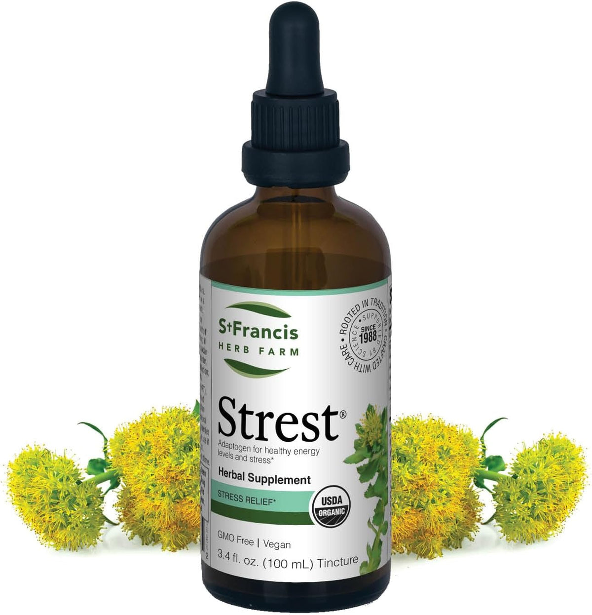 St. Francis Herb Farm Strest® (90 Capsules) Stress Relief Supplement - Organic Herbs, Vegan, Vegetarian - görsel 2