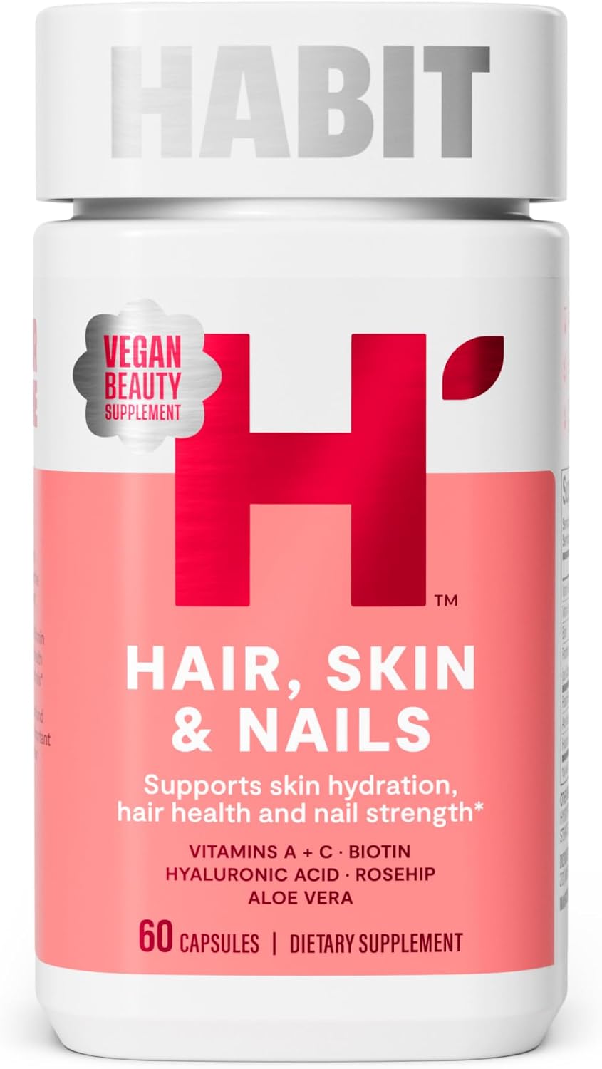 Habit Hair, Skin & Nails Supplement Twin Pack (120 Capsules) - New Look, Supports Skin Hydration, Hair & Nail Strength, Biotin 2000mcg, Vitamin A & C, Hyaluronic Acid, Rosehip, Vegan, Non-GMO - görsel 10