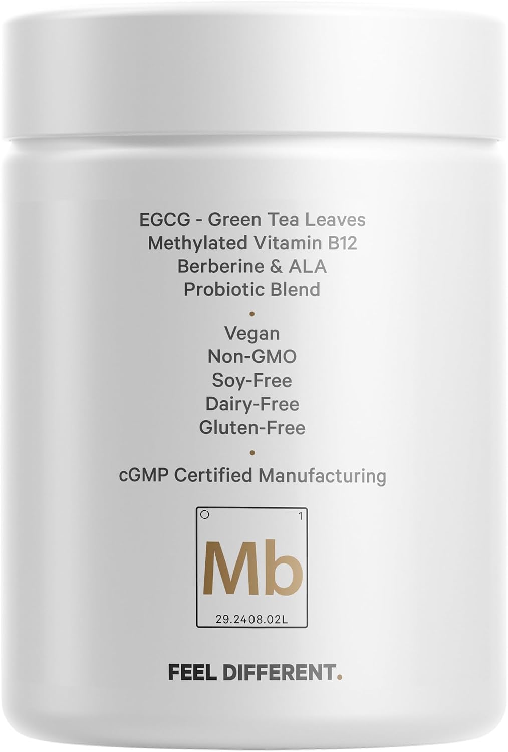 Codeage M-Burn Optimised Supplement - Decaffeinated Green Tea (50% EGCG), Berberine, Akkermansia Probiotic, Vitamin B12 - 60 Capsules - görsel 8