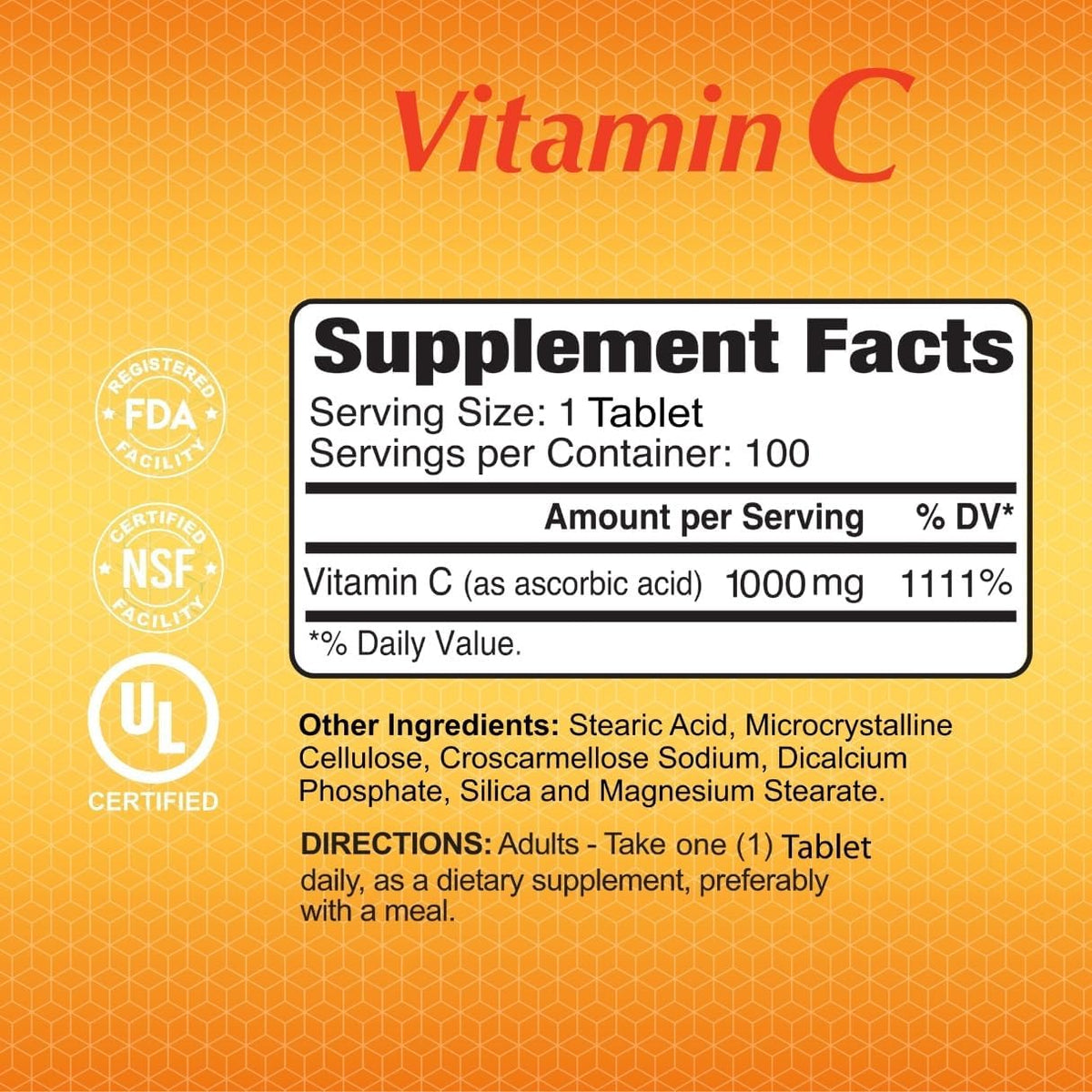 ALFA VITAMINS Vitamin C 1000mg - Immune Support & Healthy Skin Food Supplement, 100 Tablets - görsel 4