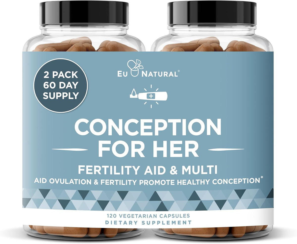 Eu Natural Conception for Her & Conception for Him Bundle - Fertility Supplements for Couples - 120 Vegan Capsules - görsel 10