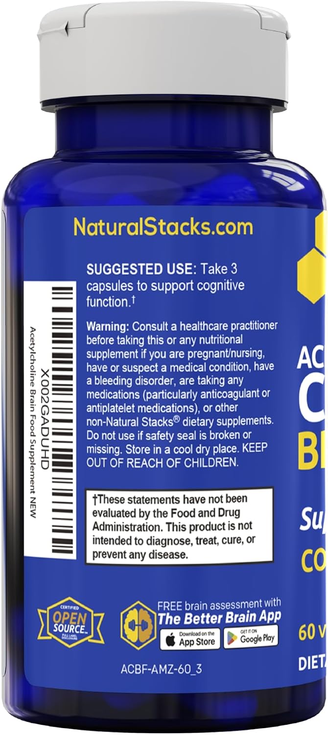 Acetylcholine Brain Food - Acetyl L-Carnitine & Alpha GPC Supplement - 120 Capsules - görsel 8