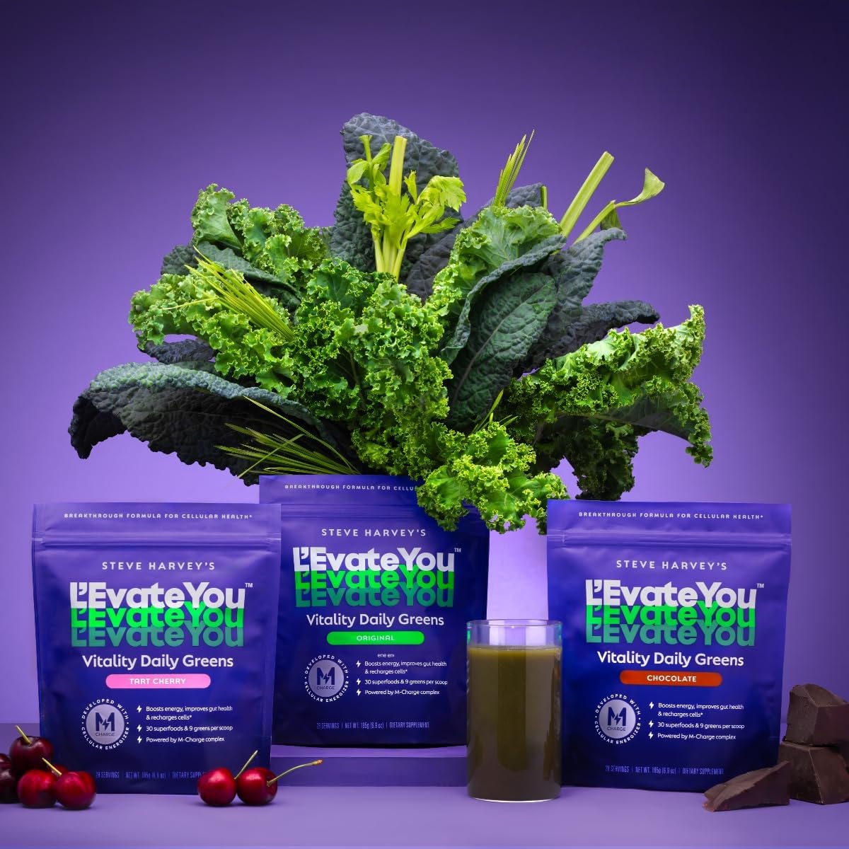L'Evate You Vitality Daily Greens Powder (Chocolate, 28 Servings) - görsel 6