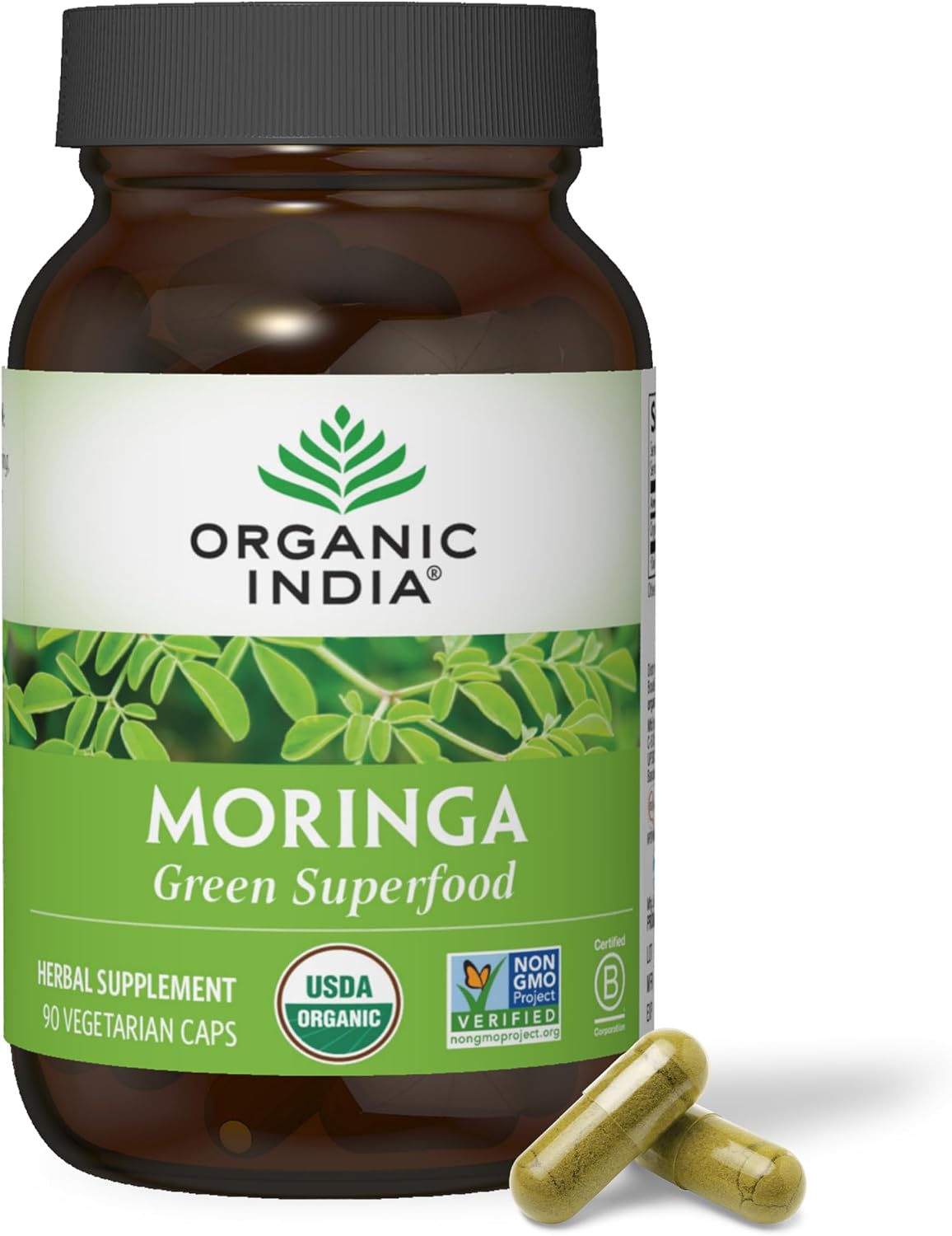 ORGANIC INDIA Moringa Capsules, Organic Moringa Leaf Supplement – 60 Capsules - görsel 8