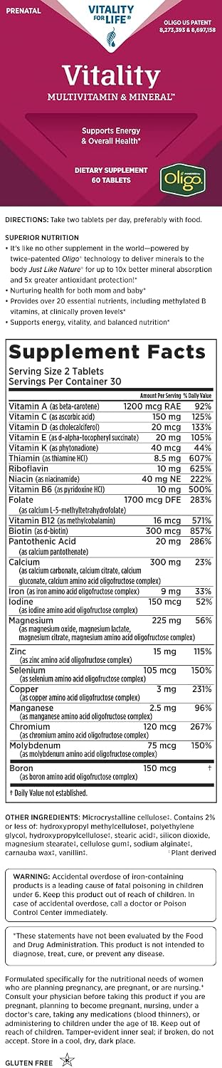 Melaleuca Multivitamin & Mineral Supplement for Prenatal (Women), Powered by Oligo (60 Tablets) - görsel 2