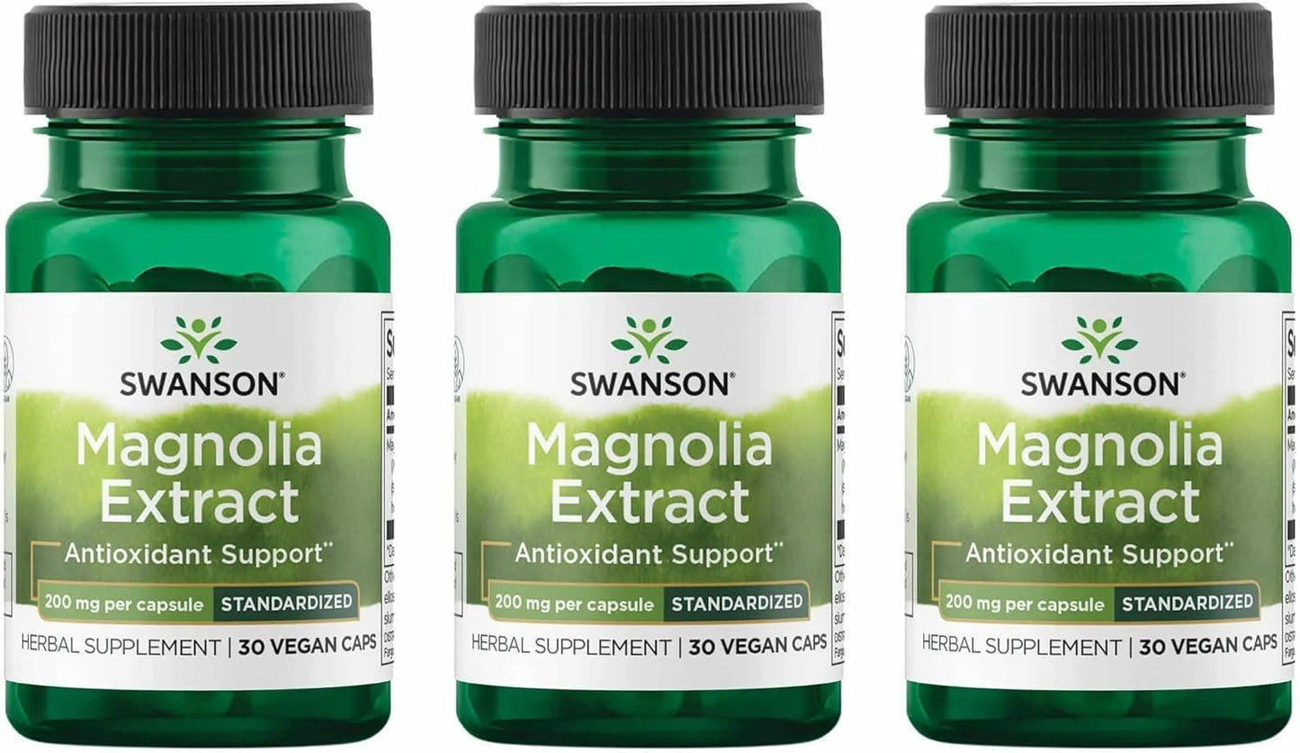 Swanson Magnolia Bark Herbal Supplement – 200mg, 30 Veggie Capsules (4-Pack) - görsel 9