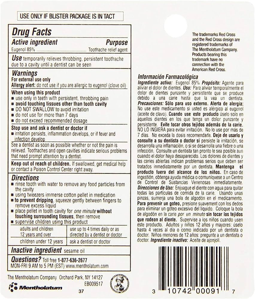 Red Cross Toothache Medication Drops - görsel 2