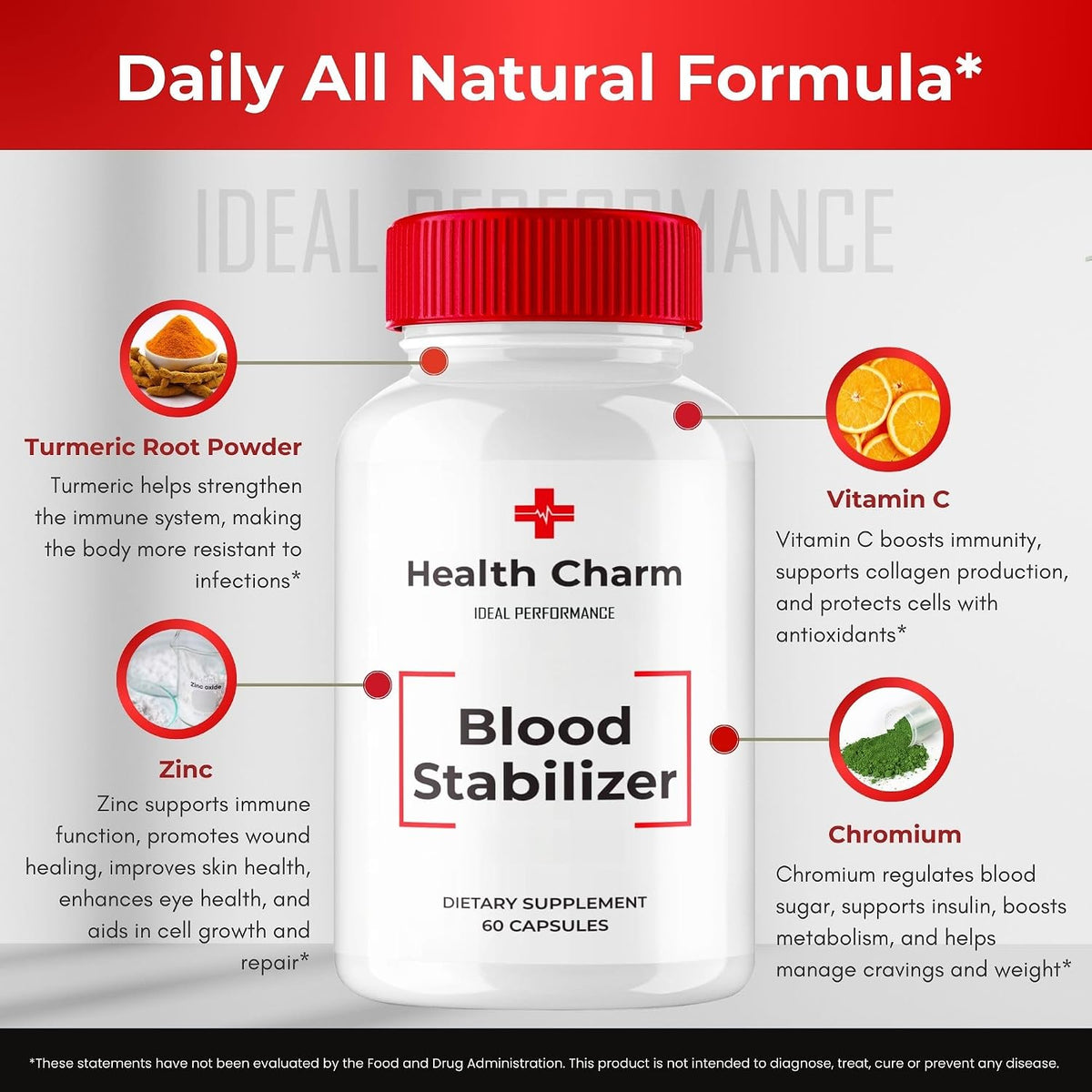 Health Charm Blood Formula Support Capsules – Maximum Strength, All Natural Premium Formula (2 Pack) - görsel 7