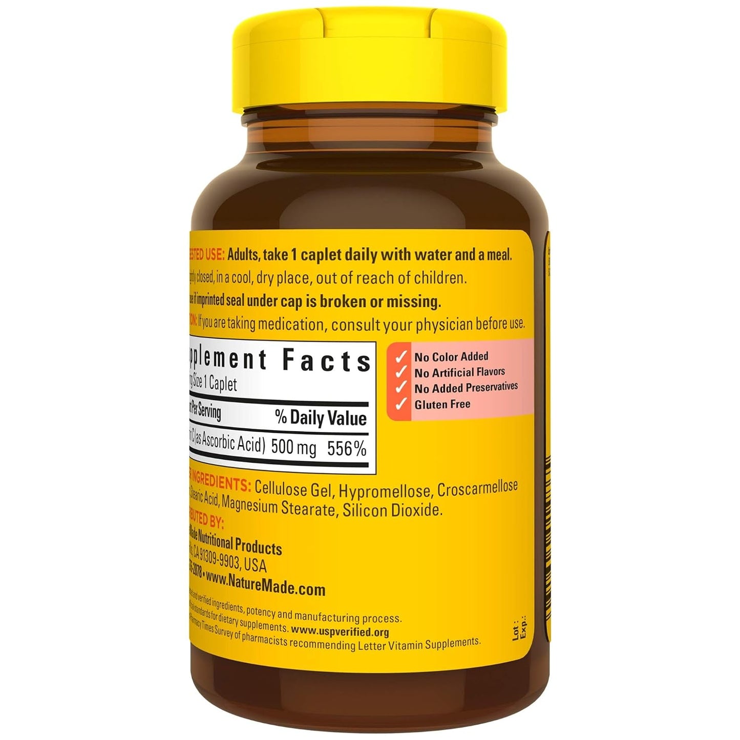 Nature Made Vitamin C 500 mg Caplets, 250 Count - görsel 10