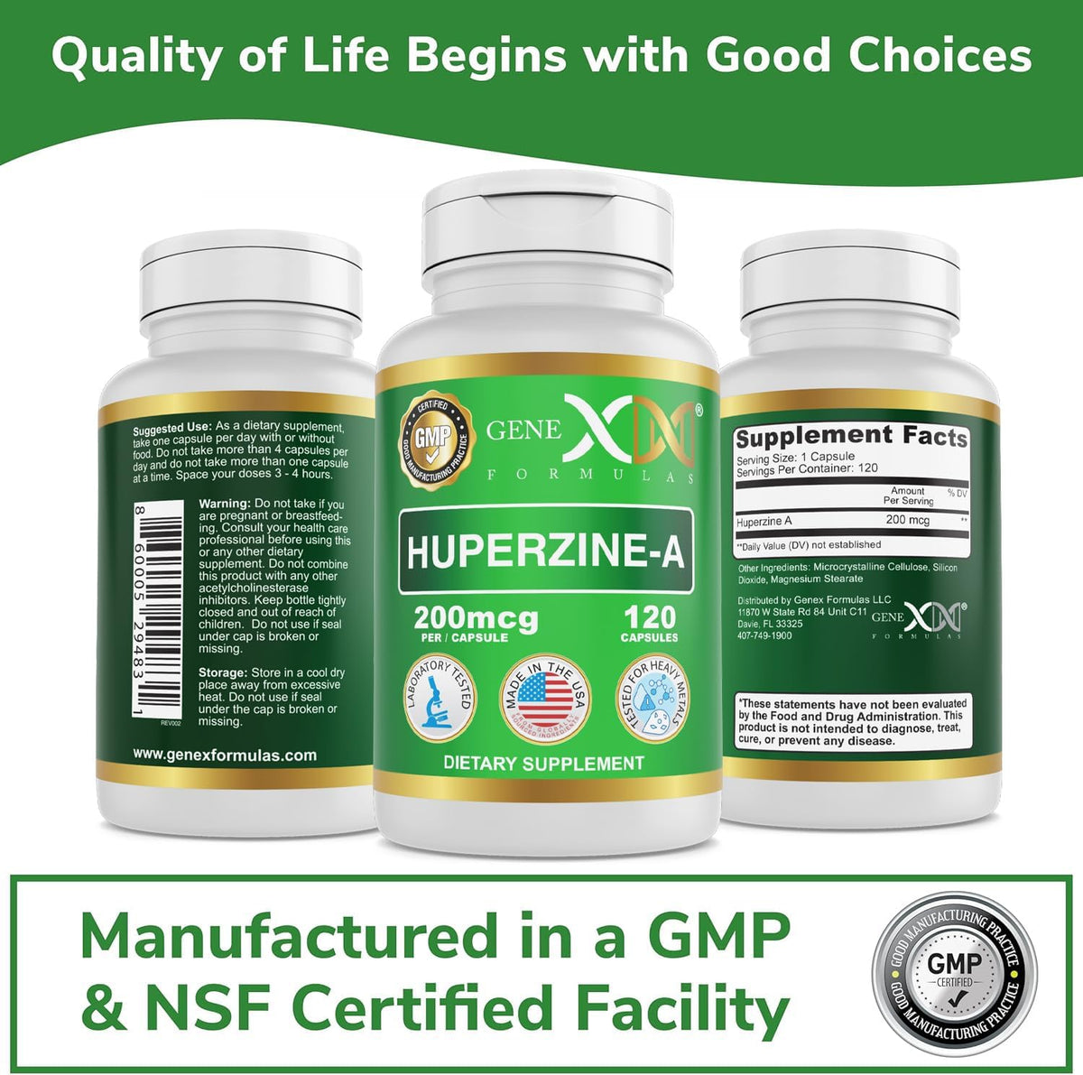 Genex Formulae Huperzine A 200mcg (120 Capsules) – Nootropic for Memory, Focus and Cognitive Health - görsel 7