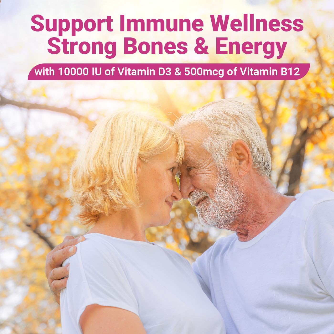 Wiszeen Vitamin D3 B12 Gummies, 10000 IU Vitamin D3 & 500mcg Methylated B12 for Adults, with Ashwagandha, Magnesium, Vitamin K2 for Immune and Energy Support - görsel 6