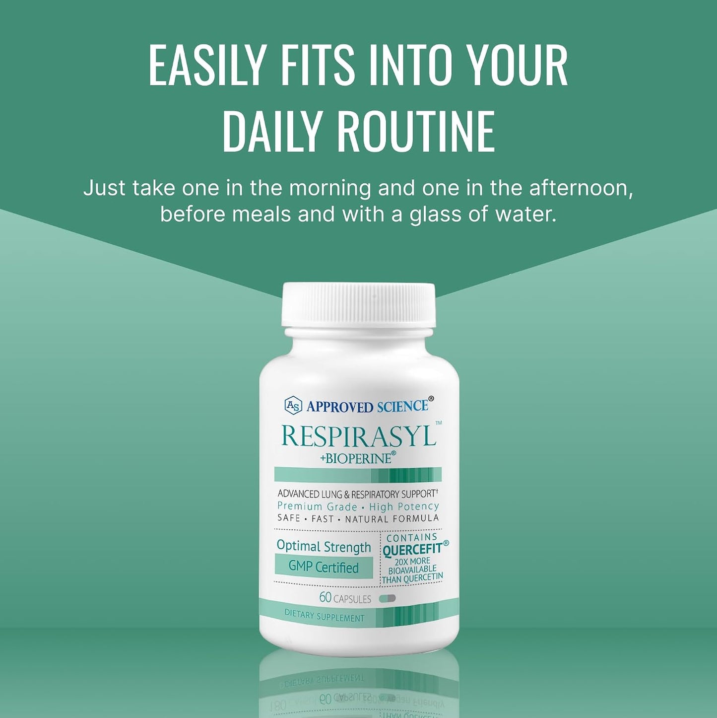 Approved Science® Respirasyl – Lung and Respiratory Support with Quercefit®, Vitamins A, C, D, BioPerine® – 6 Month Supply - görsel 7