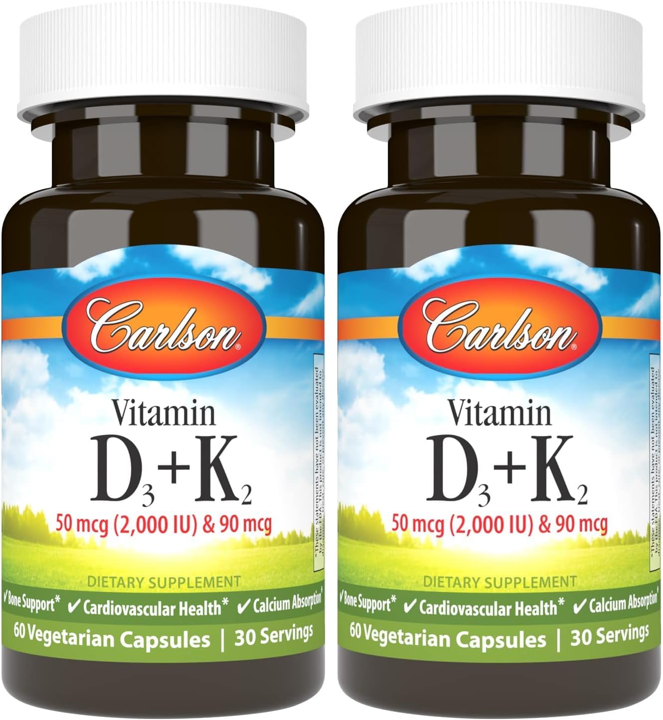 Carlson Vitamin D3 + K2, 2000 IU & 90 mcg MK-7, 120 Capsules - görsel 10