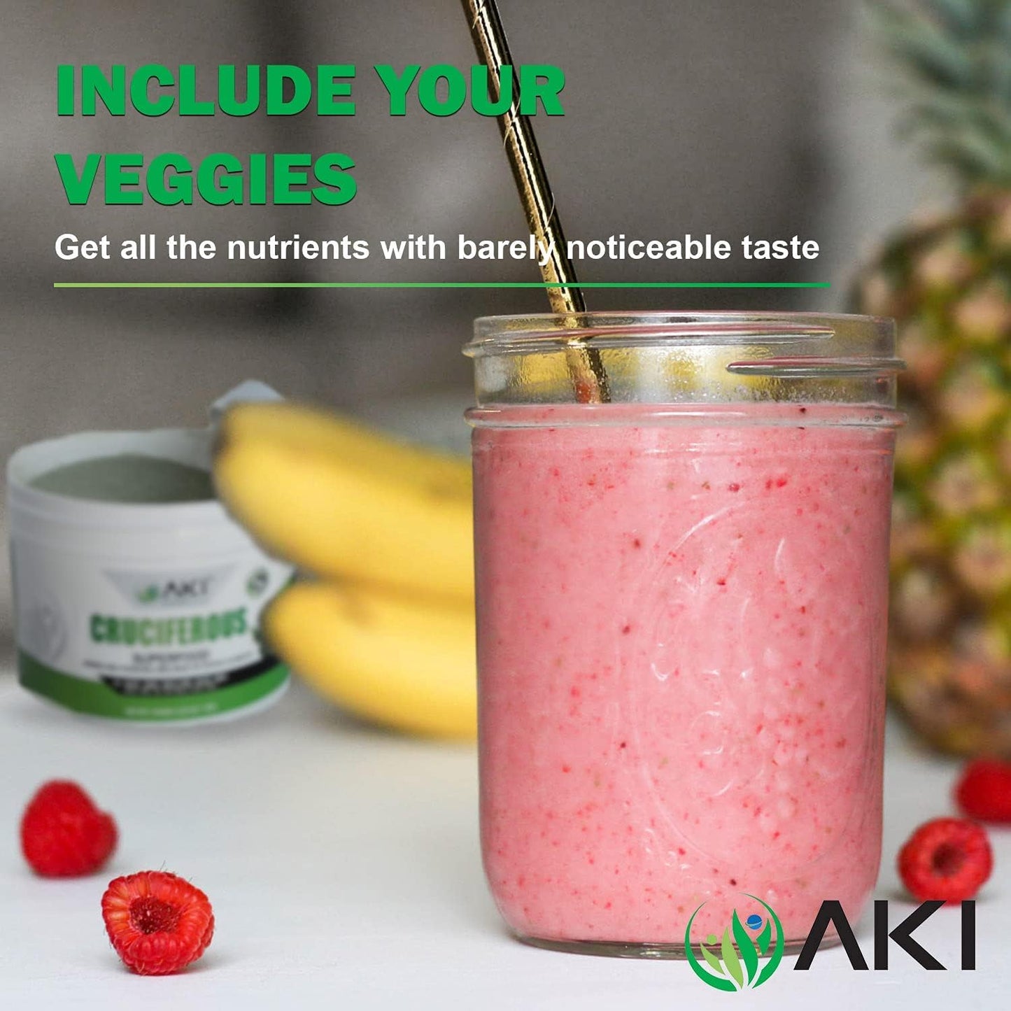 AKI Organic Cruciferous Superfood Green Mix Powder (150g) - görsel 4