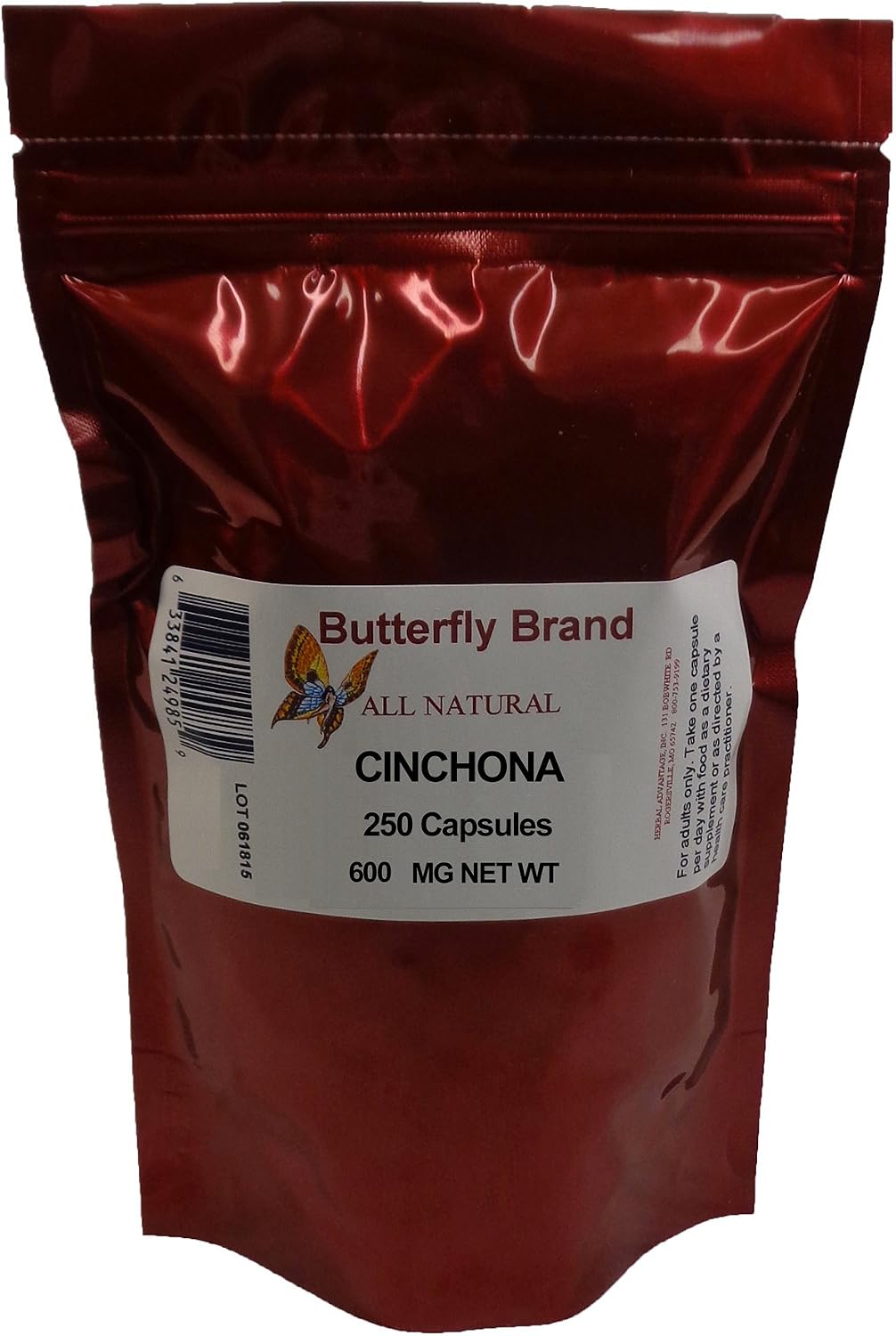 Herbal Advantage Cinchona Bark Capsules 600mg - 250 Capsules - görsel 1