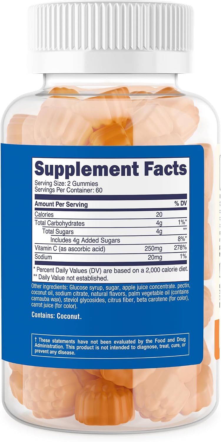 Nutricost Kids Vitamin C Gummies (250mg), 120 Gummies - Natural Flavours, Natural Colours, Gluten-free, No Corn Syrup, 60 Servings - görsel 5