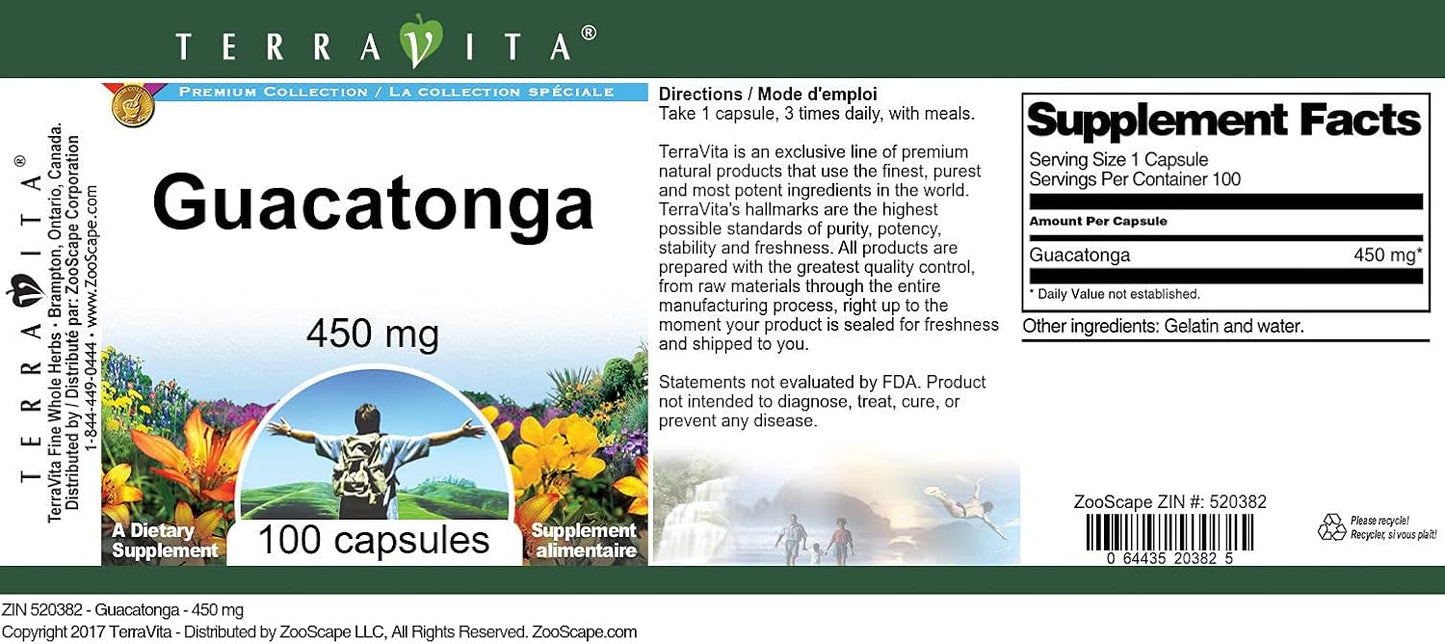 Guacatonga - 450 mg (100 Capsules) - görsel 3
