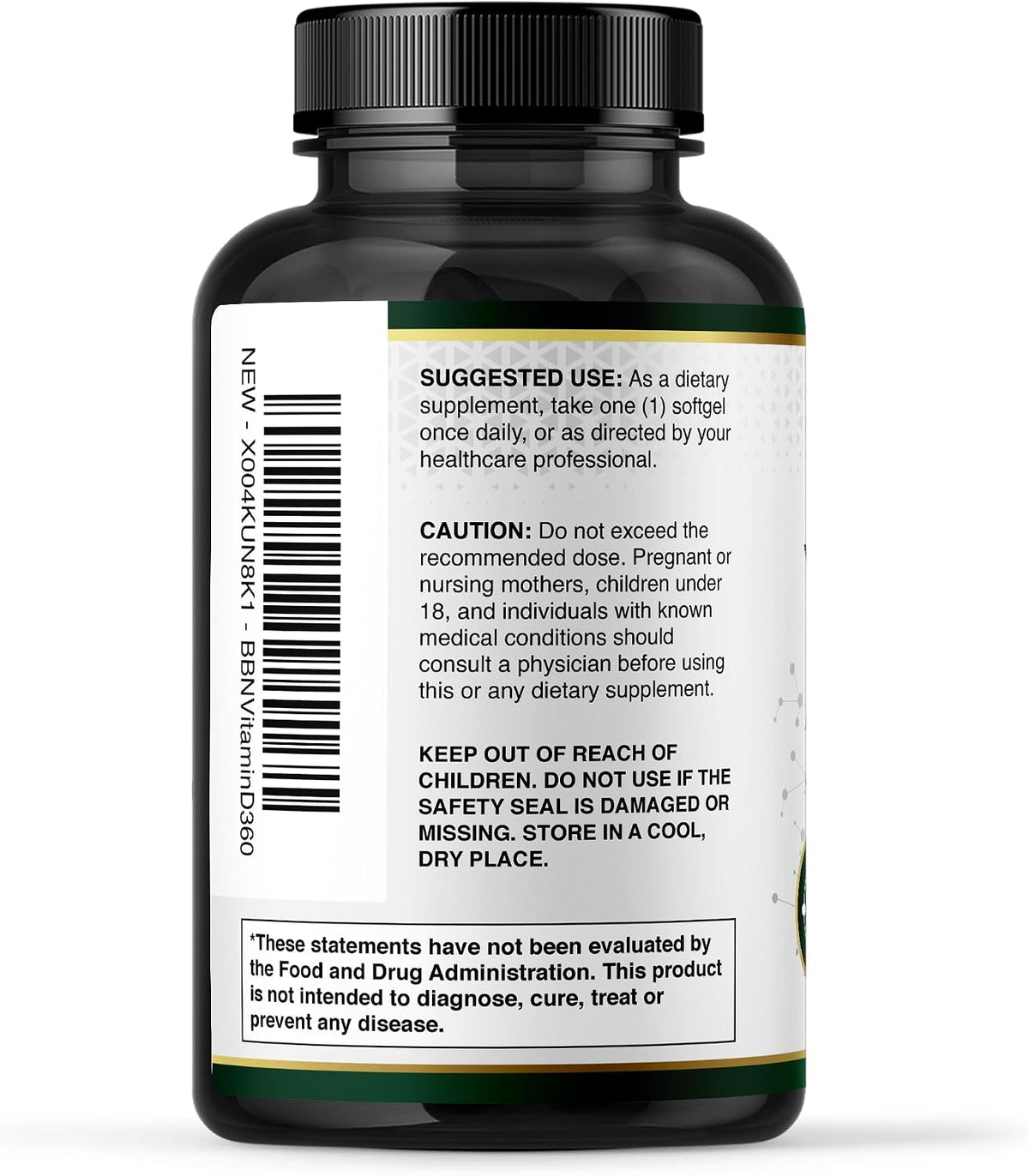 Built by Nature Vitamin D3 5000 IU Food Supplement, 360 Mini Soft gel capsules - görsel 6