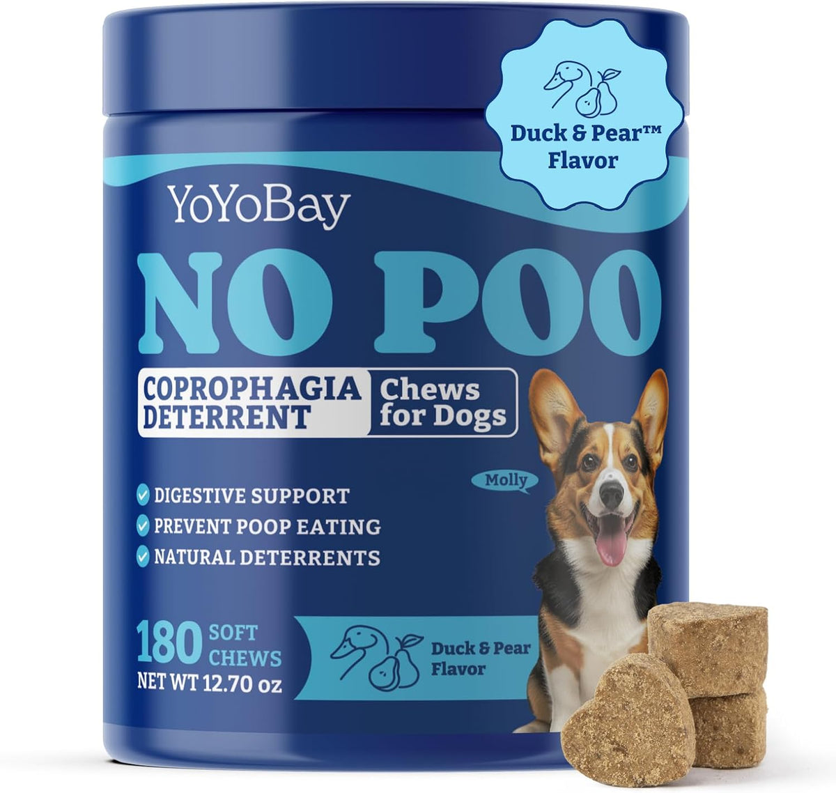 YoYoBay Dog Multivitamin Chewable Supplement - 180 Soft Chews, Duck & Pear Flavour - görsel 9