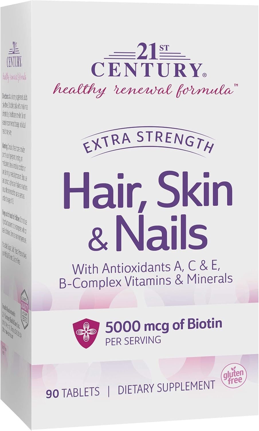 21st Century Healthy Renewal Formula Hair, Skin & Nails Extra Strength - 90 Tablets, Pack of 2 - görsel 1