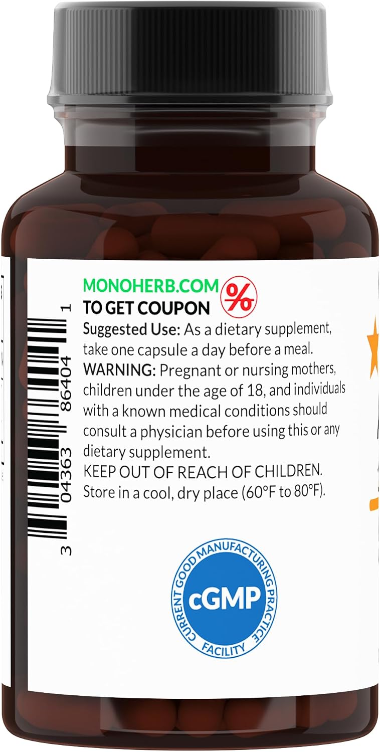 MONOHERB Apricot 10:1 Extract - 500 mg per Capsule - 90 Vegetarian Capsules - 90 Servings - görsel 2