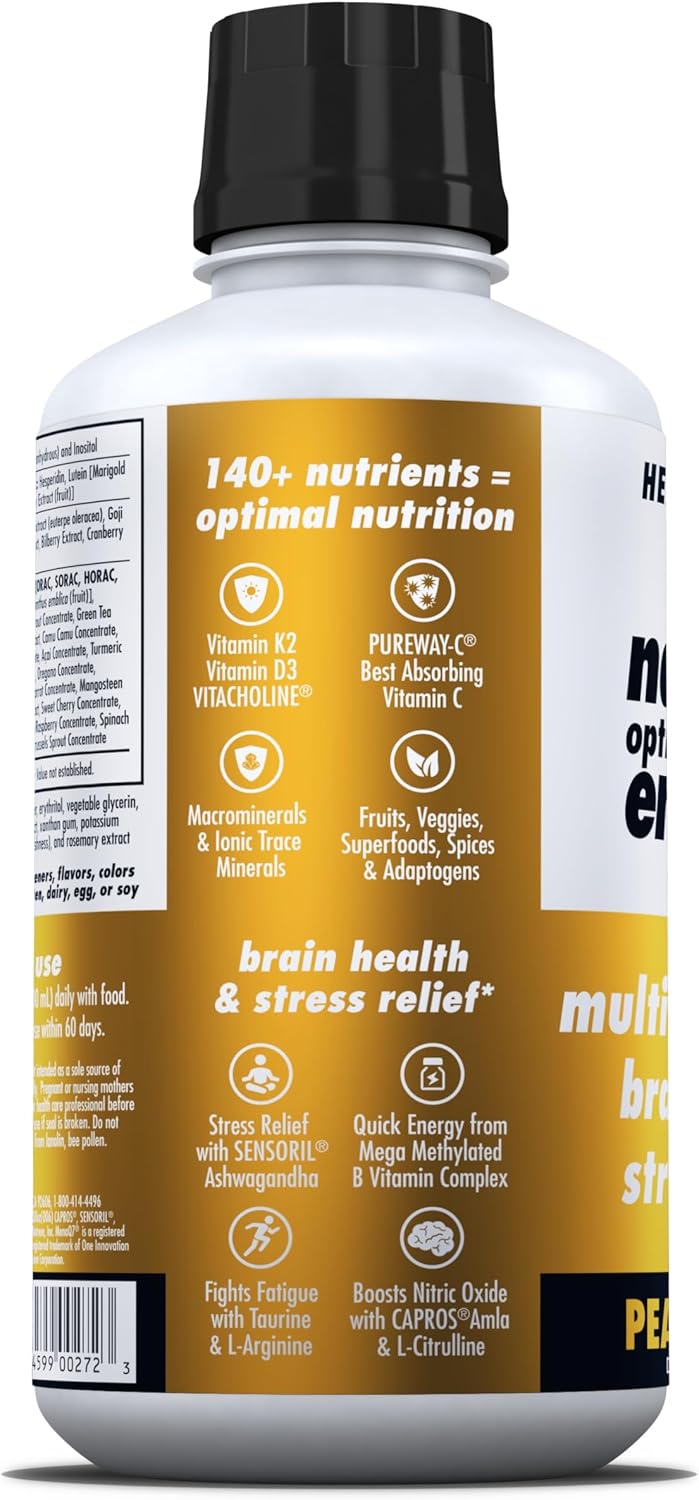HEALTH DIRECT Nature's Optimal Nutrition Energise Liquid Multivitamin Superfood – Peach Mango, 30 Servings - görsel 8