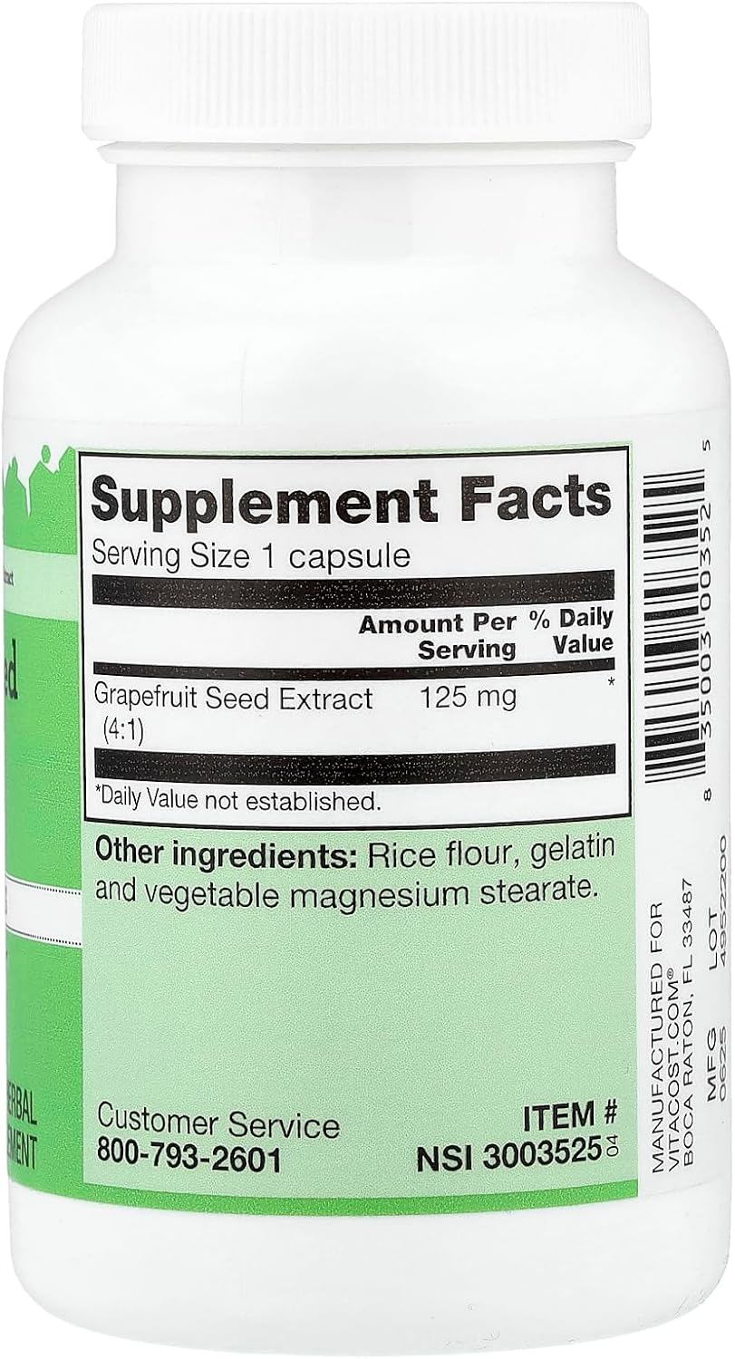 Vitacost Grapefruit Seed Extract, 125 mg, 300 Capsules - görsel 2